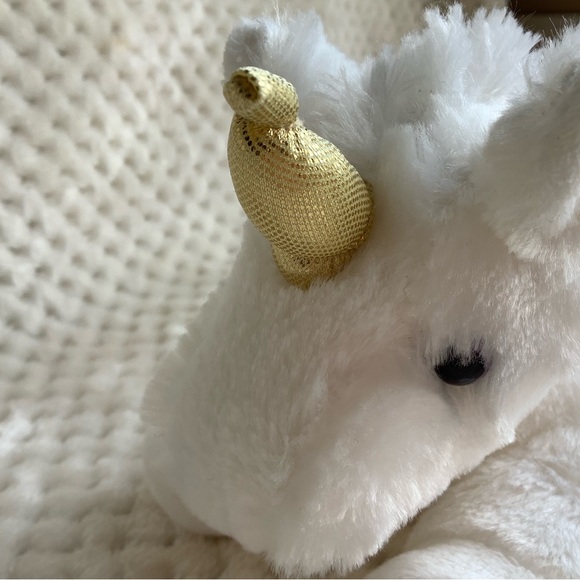 Aurora World White Plush Unicorn with Golden Horn Stuffed Animal Toy - Picture 6 of 11